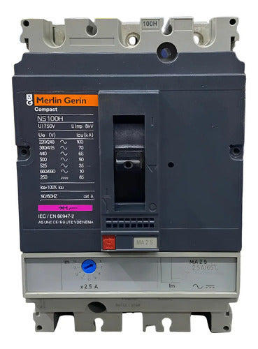 Disjuntor Tripolar 2,5a Ns100h-ma2,5 Merlin Gerin Schneider