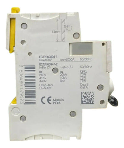 Disjuntor Acti9 Ic60n 2p 20a Curva C A9f74220 Schneider