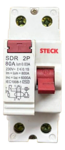 Interruptor Diferencial Sdr280003 2p 80a 30ma Steck