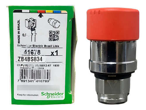 Cabeçote P/ Botão De Emergência Ø30mm Vm Zb4bs834 Sschneider Vermelho -