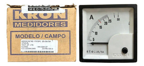 Amperimetro Fm72pc 25/50/5a Travamento Em 17a Ip54 Kron