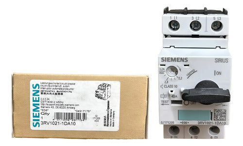 Disjuntor Motor 3rv1021-1da10 2,2-3,2a Siemens Não Informado 50/60hz