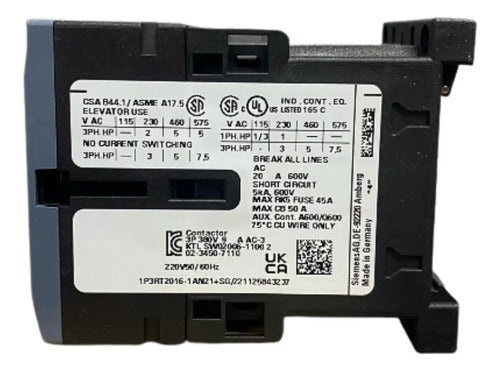 Contator 3rt2016-1an21 9a 220v Siemens 220v