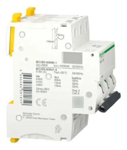 Disjuntor Acti9 Ic60h 3p Curva C 20a 440v A9f84320 Schneider