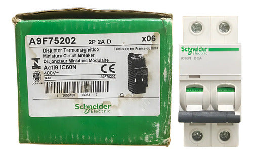 Disjuntor Acti9 Ic60n 2p Curva D 2a 440v A9f75202 Schneider