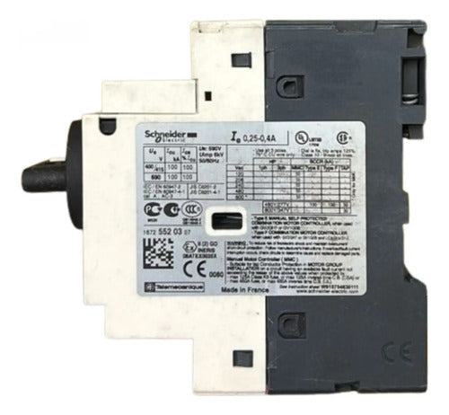 Disjuntor Motor 0,25-0,40a Manopla Rotativa Gv2p03 Schneider 690v 50-60 Hz