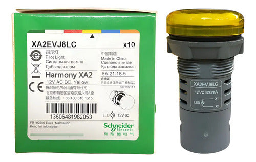 Kit Com 5: Sinalizador 22mm Led Amarelo 12vca/cc Xa2evj8lc 12vca/cc