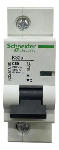 Kit Com 2 Peças: Disjuntor 1p 80a K32a1c80 Schneider