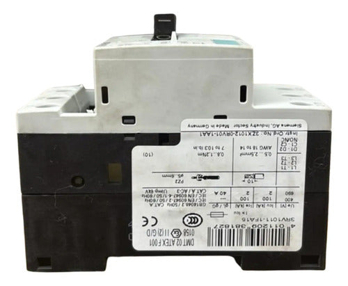 Disjuntor Motor 3rv1011-1fa15 3,5-5a Siemens Não Informado 50/60hz