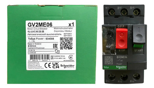 Disjuntor Motor Termomagnético 1-1,6a Gv2me06 Schneider (nv) 690v 50/60hz