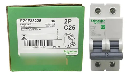 Kit Com 3 Peças: Disjuntor 2p 3ka 400vca Ez9f33225 Schneider