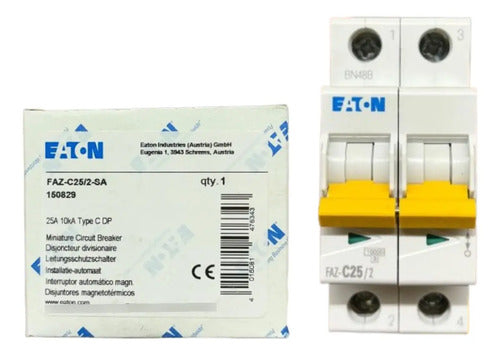 Disjuntor Bipolar 25a Curva C Faz-c25/2-sa Eaton
