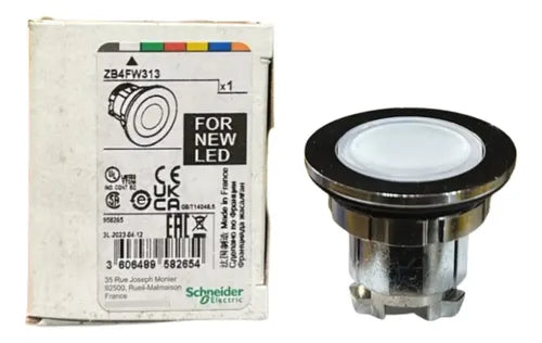 Cabeçote Para Botão Luminoso Faceado Bc Zb4fw313 Schneider Branco 0