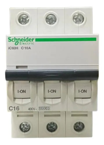 Disjuntor Acti9 Ic60h 3p Curva C 16a 440v A9f84316 Schneider