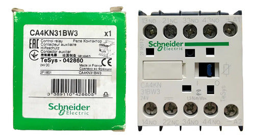 Contator Auxiliar 3na+1nf 24vccbc Ca4kn31bw3 Schneider 24vccbc