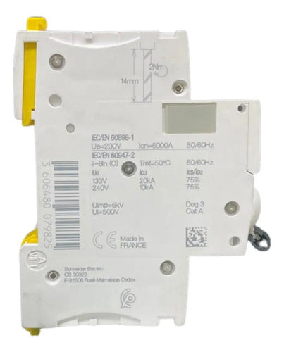 Disjuntor Acti9 Ic60n 1p+n 10a Curva C A9f74610 Schneider