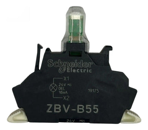 Kit Com 2: Bloco Luminoso Led Amarelo Zbvb55 Schneider Amarelo 24 Vca/cc