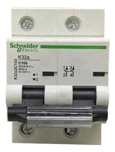 Disjuntor Termomagnetico 100a 2p K32a2c100 Schneider - 50 60 Hz