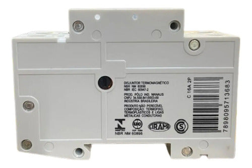 Disjuntor 2p 5sx2216-7 16a Siemens