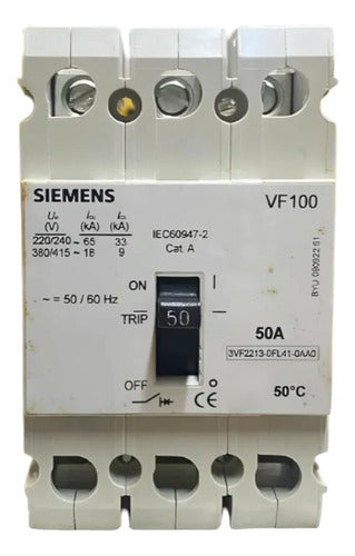 Disjuntor Tripolar 3vf2213-0fl41-0aa0 50a Siemens