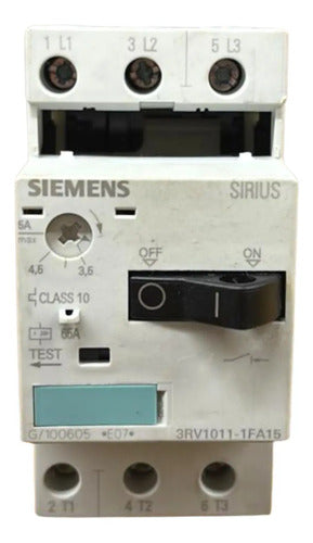 Disjuntor Motor 3rv1011-1fa15 3,5-5a Siemens Não Informado 50/60hz