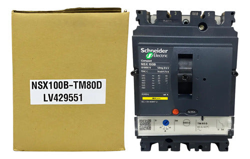 Disjuntor Tripolar 80a Nsx100b-tm80d Lv429551 Schneider