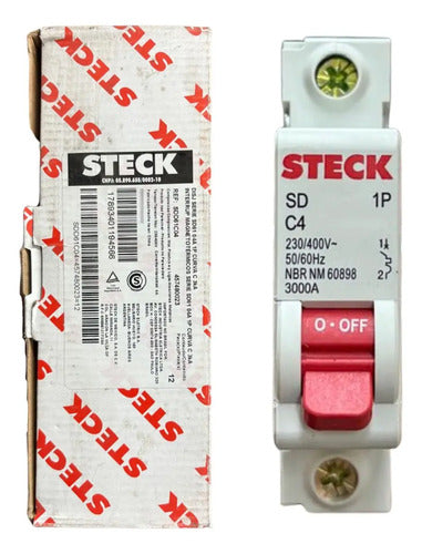 Kit Com 3: Disjuntor Unipolar Sdd61c04 4a Curva C Steck