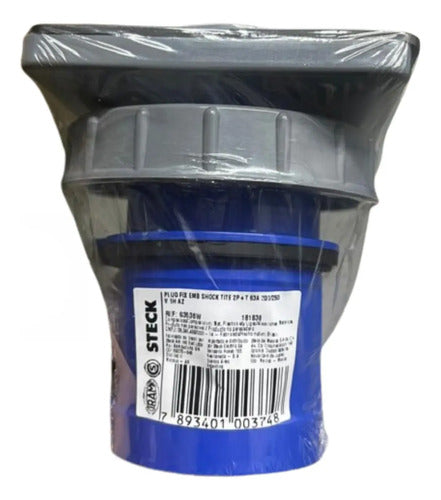 Plug Fix De Embutir 2p+t 63a 200/250v 6h Azul S3536w Steck Azul