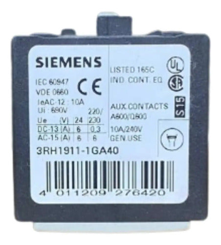 Bloco De Contato Auxiliar 4na 3rh1911-1ga40 Siemens -