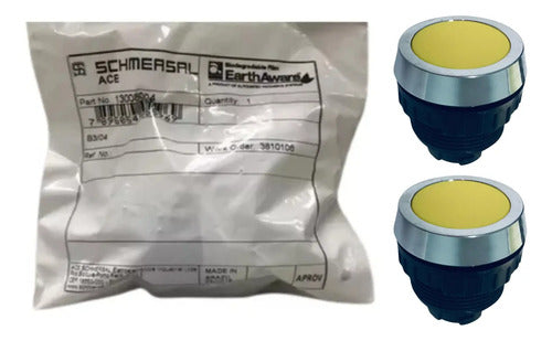 Kit Com 2: Botão Impulso B3/04 30mm Amarelo Ace Schmersal