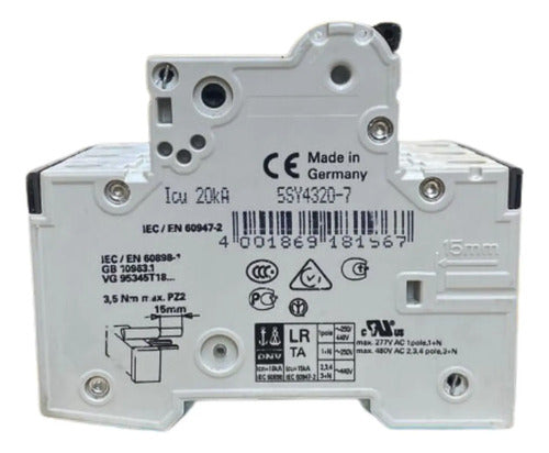 Disjuntor 3p 5sy4320-7 C20 Siemens