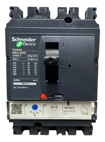Disjuntor Tripolar 100a Nsx100n-tm100d Lv429840 Schneider