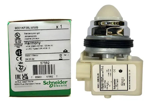 Sinaleiro 30mm Metálico Branco 9001kp38lww9 Schneider Branco 120vca/cc
