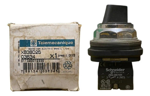 Chave Seletora Preta 2 Posições Xb3bd25 Telemecanique Preto