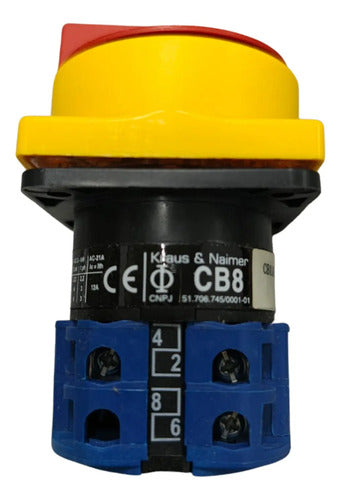 Comutadora Cb8.a292bra300.kn2 3p 90gr 12a Kraus&naimer Amarelo