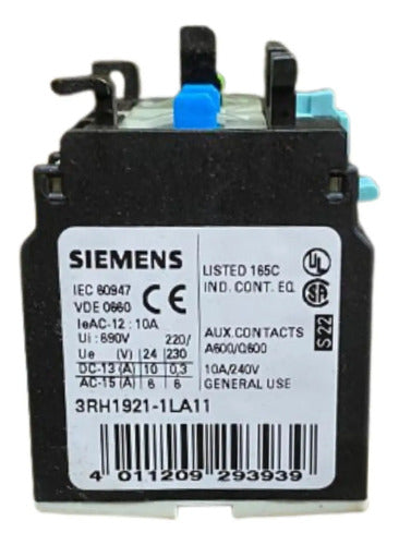 Bloco De Contato Auxiliar 1na+1nf 3rh1921-1la11 Siemens -