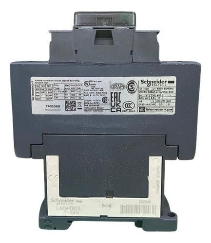 Contator Tesys 4p 40a Ac-1 24vcc 1na+1nf Lc1dt40bd Schneider 24vcc