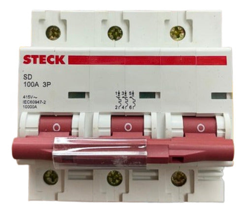 Disjuntor Tripolar Sdd3c100 100a Curva C Steck