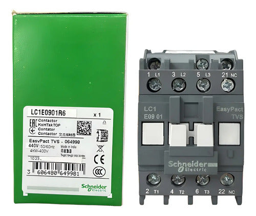Contator Tripolar 9a 1nf 440vca Lc1e0901r6 Schneider 440v