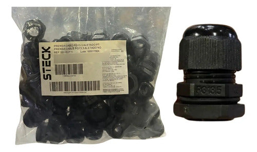 Kit Com 30 Peças: Prensa Cabo S802cpti Preto Pg13,5 Steck