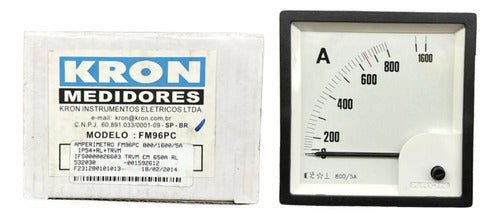 Amperimetro Fm96pc 800/1600/5a Travamento Em 650a Ip54 Kron