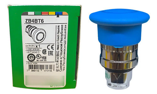 Cabeçote Para Botão Ø22mm C/ Retenção Azul Zb4bt6 Schneider Azul -