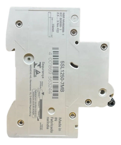 Kit Com 2: Disjuntor 2p 50a Curva C 5sx1250-7 Siemens