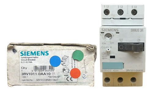 Disjuntor Motor 3rv1011-0aa10 0,11-0,16a Siemens Não Informado 50/60hz