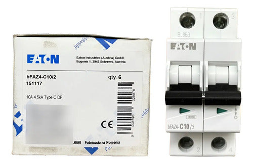 Disjuntor Bipolar Bfaz4-c10/2 10a 4,5ka Eaton -