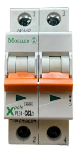Disjuntor Bipolar 63a 4,5ka Curva C Pls4-c63/2-mw Moeller