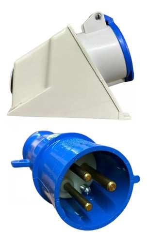 Tomada N3206 + Plug N3276 32a 2p+t 200/250v Azul Steck Azul