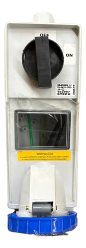 Tomada Sob Surelock Ss4209b 3p+t 32a 200/250v 9h Azul Steck Azul