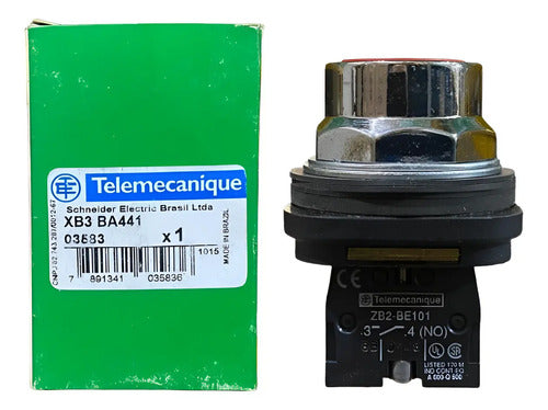 Botão 30 Mm Vermelho 1na Xb3ba441 Telemecanique