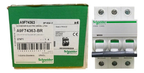 Disjuntor Acti9 Ic60n 3p 63a Curva C A9f74363 Schneider